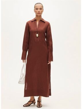 NWT J. Crew Tunic Dress Linen Fresh Cacao Brown